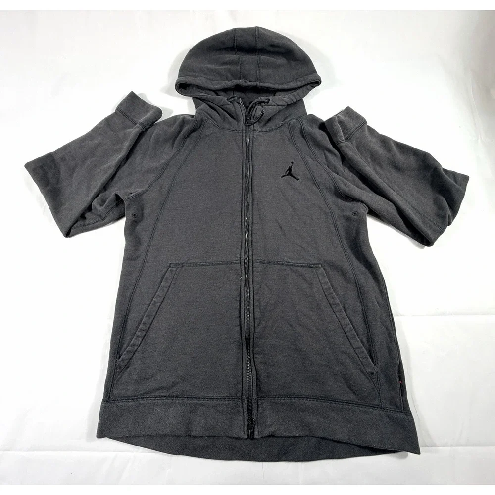 Jordan Gray Full Zip Hoodie Mens L Athleisure Streetwear Jumpman Logo